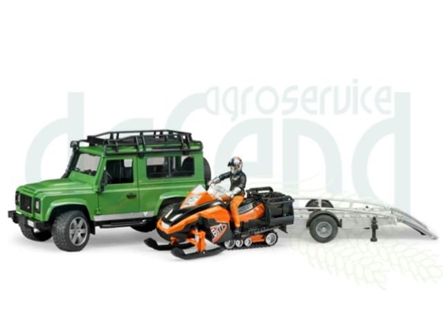 Land Rover Defender + snowmobil+sofer 02594x